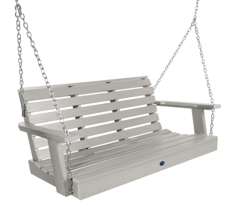 Sequoia 4' porch swing in harbor gray on a white background.  