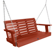 Sequoia 4' porch swing in red on a white background.  