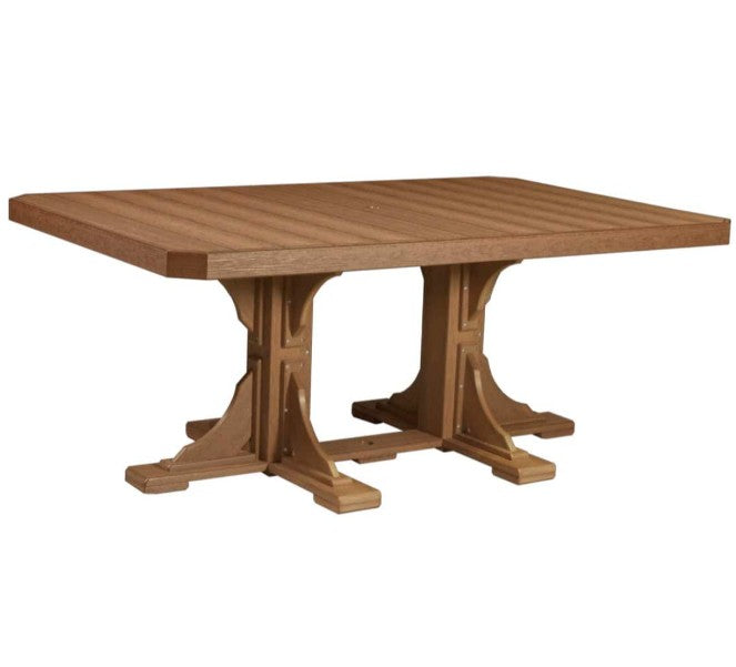 Brown table with a white background