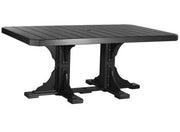 Black outdoor table with a white background
