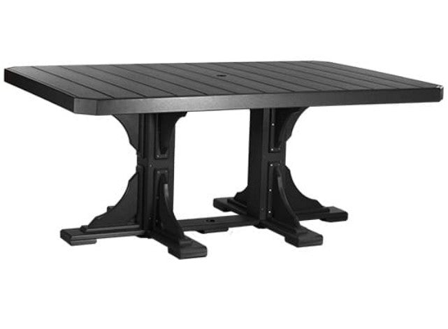 Black outdoor table with a white background