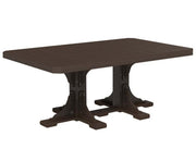 Dark brown rectangular table on a white background