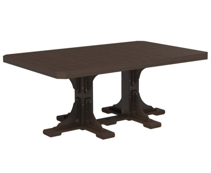 Dark brown rectangular table on a white background