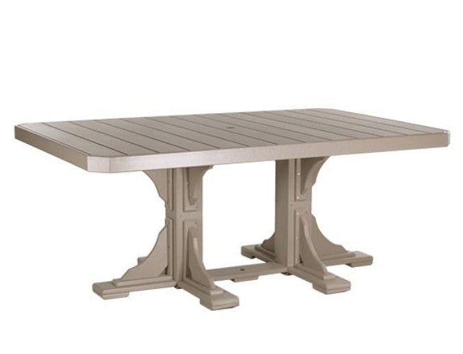 Beige outdoor table with a white background
