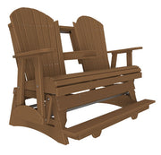Brown glider with a bench on a white background