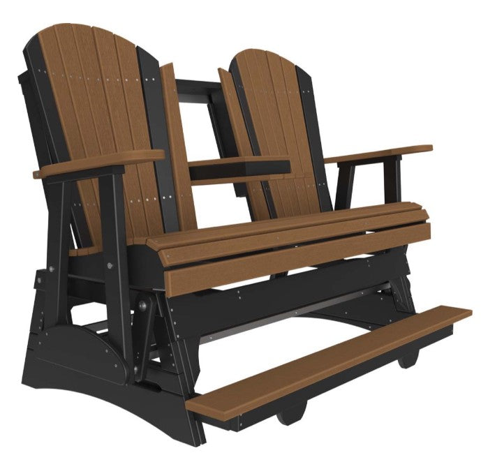 Brown and black Adirondack glider
 on a white background
