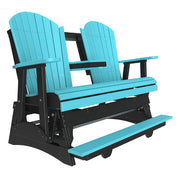 Turquoise and black double chair on a white background