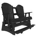 Black Adirondack-style double chair on a white background