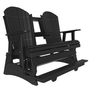 Black Adirondack-style double chair on a white background