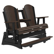 Glider with dark brown and black finish on a white background
