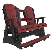 Red and black Adirondack chair set on a white background