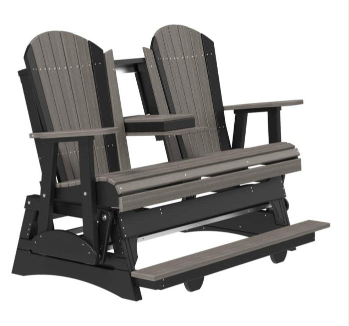 Adirondack glider with a bench on a white background