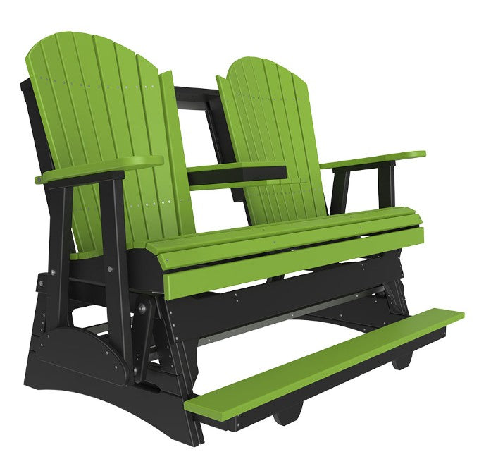 Green and black double chair on a white background