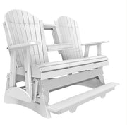 White Adirondack chair with a reclining feature on a white background