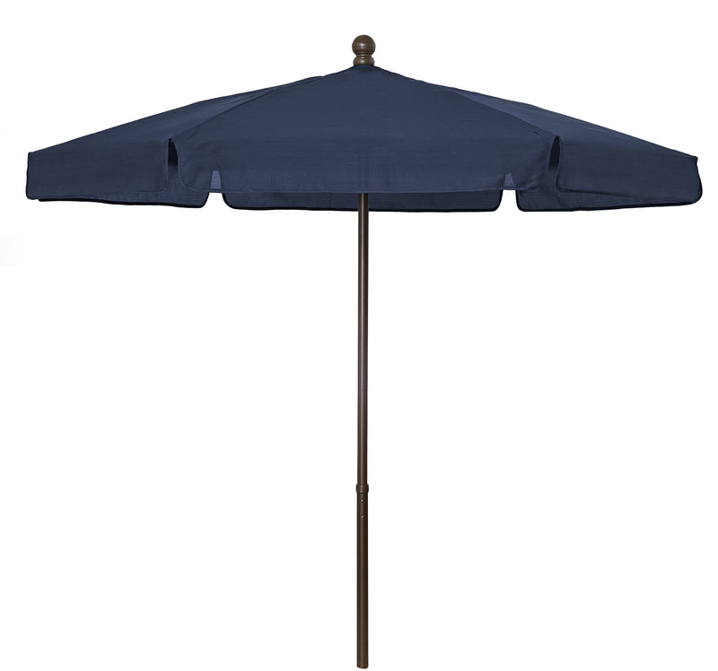 Fiberbuilt 7.5' Hex Garden Patio Umbrella 6 Rib Push Up Champagne Bronze with Black Vinyl Coated Weave Canopy