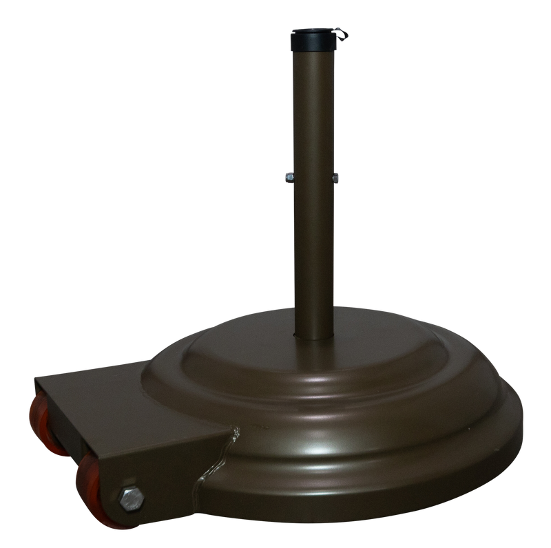 Aluminum chestnut umbrella base with wheels