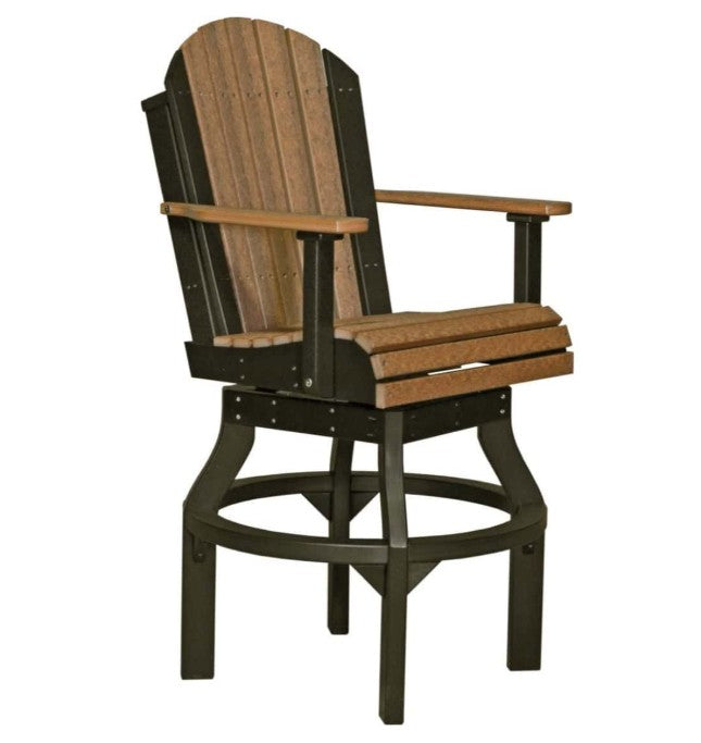 Brown chair with black base on a white background