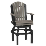  chair with gray backrest and seat and a black base on a white background