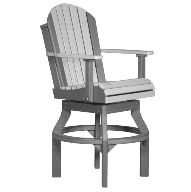 Gray Adirondack chair on a white background