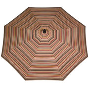 Striped patio umbrella on a white background