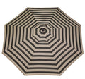 Beige and black striped umbrella on a white background