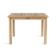 Anderson Teak Bahama 42 inch square dining table with white background.  