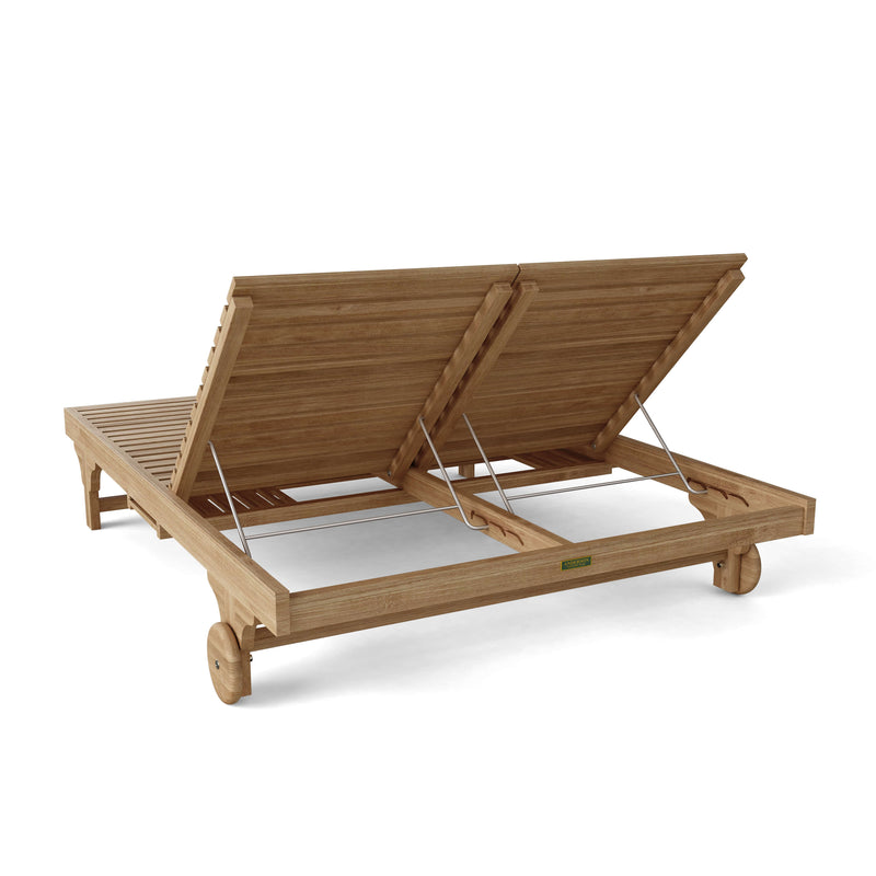 Bel-Air double sun lounger - back view on white background.  
