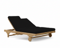 Bel Air double sun lounger with black cushions on a white background. 