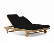Bel Air double sun lounger with black cushions on a white background. 