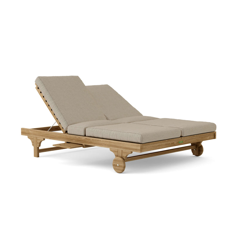 Bel Air double sun lounger with cast ash cushions on a white background.  