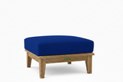 Teak Ottoman with Sunbrella True Blue Cushion 