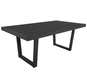 Black rectangular outdoor table on a white background