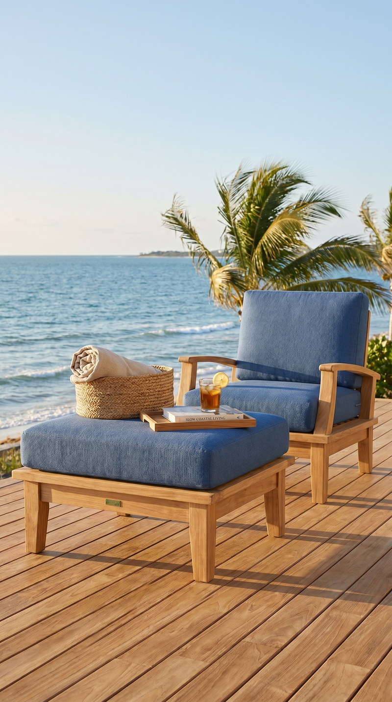 Anderson Teak - Brianna Ottoman and Cushion