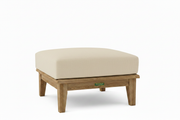 Teak Ottoman with Sunbrella Antique Beige Cushion 