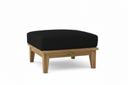 Teak Ottoman with Sunbrella Black Cushion 