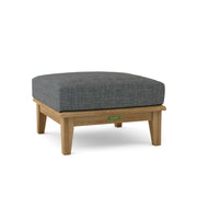 Teak Ottoman with Sunbrella Cast Charcoal Cushion 