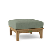Teak Ottoman with Sunbrella Cast Sage Cushion 