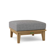 Teak Ottoman with Sunbrella Cast Slate Cushion 