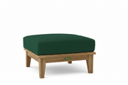 Teak Ottoman with Sunbrella Forest Green Cushion 