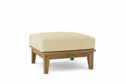 Teak Ottoman with Sunbrella Linen Canvas Cushion 