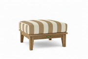 Teak Ottoman with Sunbrella Maxim Heather Beige Cushion