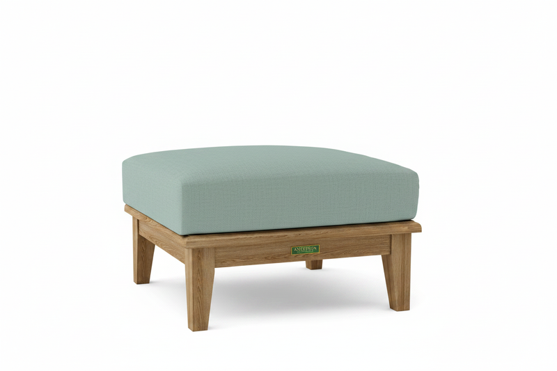 Teak Ottoman with Sunbrella Spa Cushion 
