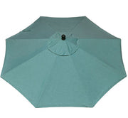 Teal patio umbrella on a white background