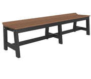 A long work with a medium brown wood-grain top and a black frame, shown on a plain white background.