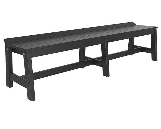 A long rectangular black bench shown on a plain white background.