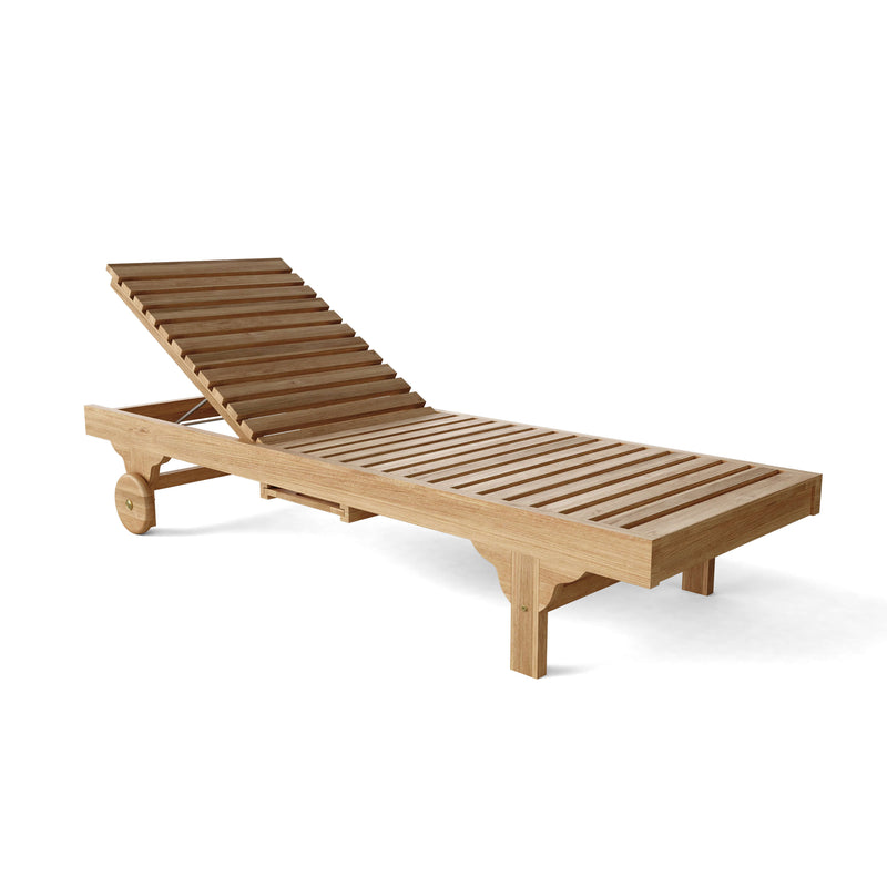 Wooden lounge chair on a white background