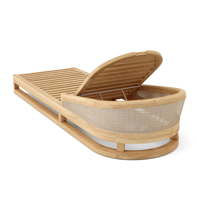 Catania Sun Lounger back view on a white background.  