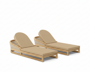 Catania 2 piece sun lounger set with canvas antique beige cushions on a white background.  