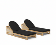 Catania 2 piece sun lounger set with black cushions on a white background.  