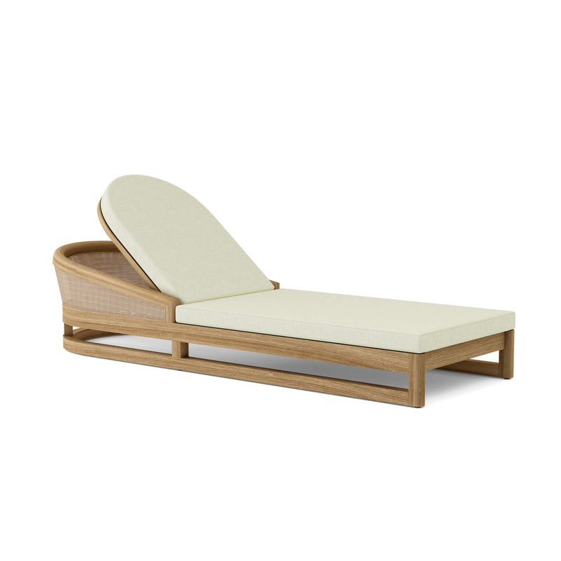 Catania teak lounge chair with natural cushions.  